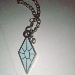 Bracelet baby or toddler Diamond Shape charm in Aqua color